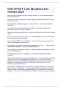 ROC III Part 1 Exam Questions And Answers 2023