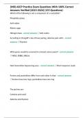 &lpar;MB&rpar; ASCP Practice Exam Questions With 100&percnt; Correct Answers Verified &lpar;2023-2024&rpar; &lpar;155 Questions&rpar;