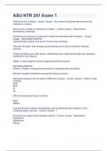 ASU NTR 241 Exam 1  Question and answers rated A&plus; 2023