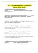 NUR 108 Fundamentals of Nursing Test Answered Correctly&excl;&excl;