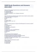 HAM Study Questions and Answers 2023-2024