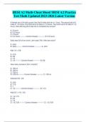 HESI A2 Math Cheat Sheet/ HESI A2 Practice  Test Math Updated 2023-2024 Latest Version