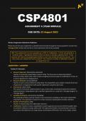 CSP4801 Assignment 4 Answers - Due: 23 August 2023
