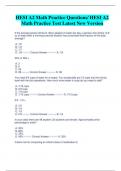 HESI A2 Math Practice Questions/ HESI A2  Math Practice Test Latest New Version