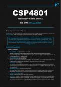 CSP4801 Assignment 4 Answers - Due: 23 August 2023