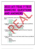 Test bank ATI TEAS 2023 350 QUESTIONS AND ANSWERS 