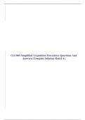 CLC005 Simplified Acquisition Procedures Questions And Answers&lpar; Complete Solution Rated A&rpar;