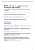 MPTC Criminal Investigations Exam Questions and Answers