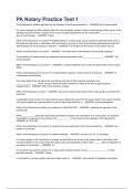 PA Notary Practice Test 1 &lpar;A&plus; GRADED WITH 100&percnt; CORRECT ANSWERS 2023&rpar;
