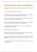 Critical Thinking&colon; Reason and Evidence&vert; &vert; 146 Questions and Answers&lpar;A&plus; Solution guide&rpar;
