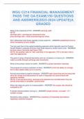 WGU C214 FINANCIAL MANAGEMENT PASS THE OA EXAM&vert;150 QUESTIONS AND ANSWERS&vert;2023-2024 UPDATE&vert;A GRADED