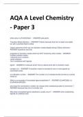 AQA A Level Chemistry  - Paper 3AQA A Level Chemistry  - Paper 3 final exams and v