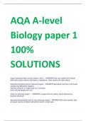 AQA A-level  Biology paper 1 100%  SOLUTIONS