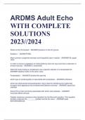 ARDMS Adult Echo WITH COMPLETE  SOLUTIONS 2023//2024
