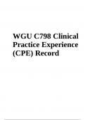 WGU C798 Clinical Practice Experience (CPE) ESSAY