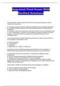 Appraisal Final Exam With Verified Solutions