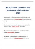 PICAT&sol;ASVAB Questions and Answers Graded A&plus; Latest 2023