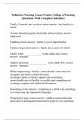 Pediatrics Nursing Exam 1 Galen College of Nursing Questions With Complete Solutions