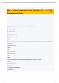 HAM Study Questions and Answers 2023-2024 &vert; Guaranteed pass