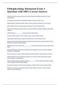 Pathophysiology Rasmussen Exam 1 Questions with 100&percnt; Correct Answers 