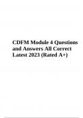 CDFM Exam Questions and Answers | Latest 2023/2024 | GRADED A+