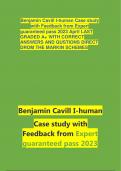 Benjamin Cavill I-human Case study with Feedback from Expert guaranteed pass 2023 April LAST GRADED A+ WITH CORRECT ANSWERS AND QUSTIONS DIRECT DROM THE MARKIN SCHEMES