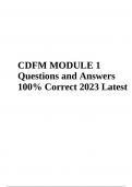 CDFM Final Exam Questions and Answers 100% Correct | Latest 2023/2024 | VERIFIED