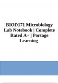 BIOD 171 Microbiology Lab Notebook &vert; Exam Questions With Answers &vert; Portage Learning