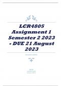 LCR4805 Assignment 1 Semester 2 2023 - DUE 21 August 2023