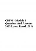 CDFM Exam Questions And Answers Latest 2023/2024 | Graded A+