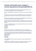 Florida 2-40 health exam chapter 4 Correct Questions & Answers&lpar;RATED A&rpar;