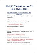 Hesi A2 Chemistry exam V1 & V2 latest 2023