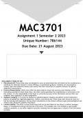  MAC3701 Assignment 1 (ANSWERS) Semester 2 2023 - DISTINCTION GUARANTEED