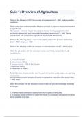 Quiz 1&colon; Overview of Agriculture