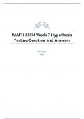 MATH 225N Week 7 Hypothesis Testing Question and Answers.
