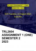 TRL2604 ASSIGNMENT 1 SEMESTER 2 2023