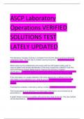 ASCP Laboratory  Operations VERIFIED  SOLUTIONS TEST  LATELY UPDATED