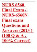 NRNP 6560 FINAL EXAM LATEST 2023-2024 VERSION 2 EXAM 100 QUESTIONS AND CORRECT ANSWERS (VERIFIED ANSWERS)WALDEN UNIVERSITY