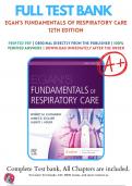 Test Bank For Egan's Fundamentals of Respiratory Care 12th Edition By Robert M. Kacmarek; James K. Stoller; Al Heuer | 2021-2022 | 9780323511124 | Chapter 1-58  | Complete Questions And Answers A+