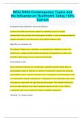 WGU D053-Contemporary Topics and the Influence on Healthcare Today 100&percnt; Correct