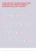 NCLEX REVIEW 2023 QUESTIONS WITH  COMPLETE SOLUTIONS GRADED A&plus;  &lpar;PROVIDES FULL EXPLANATIOS&rpar;
