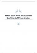MATH 225N Week 8 Assignment Coefficient of Determination.