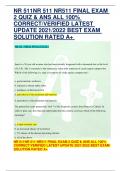 NR 511NR 511 NR511 FINAL EXAM  2 QUIZ & ANS ALL 100%  CORRECT/VERIFIED LATEST  UPDATE 2021/2022 BEST EXAM  SOLUTION RATED A+ NR 511NR 511 NR511 FINAL EXAM 2 QUIZ & ANS ALL 100%  CORRECT/VERIFIED LATEST UPDATE 2021/2022 BEST EXAM  SOLUTION RATED A+ NR 511 