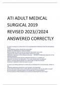 ATI ADULT MEDICAL  SURGICAL 2019  REVISED 2023//2024  ANSWERED CORRECTLY