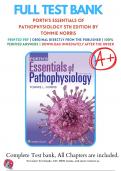 Test Bank For Porth's Essentials of Pathophysiology 5th Edition By Tommie Norris 9781975107192 / Chapter 1-52 / Complete Questions and Answers A+ 