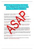 CPCE Group Counseling And Career  Exam PREDICTOR Questions With  Answers ALREADY GRADED A 