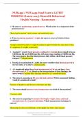 NUR2459 / NUR 2459 Final Exam 2 LATEST  VERSIONS (Latest 2023) Mental & Behavioral  Health Nursing - Rasmussen 