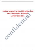   medical surgical nursing 10th edition Test bank  ignatavicius  workman- LATEST 2023-2024