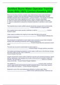 Certified Storm Water Operator Training Exam With 100&percnt; Correct Answers 2023