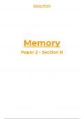 Detailed Essay Plans covering all topics on Memory (AQA A-Level Psychology)